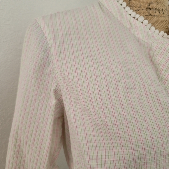 Lilly Pulitzer Colorful Pinstripe Button Up Blouse, Size 6 - Picture 7 of 13